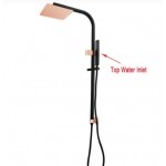 Aqua 10'' Square Black & Rose Gold Shower Station Top Water Inlet